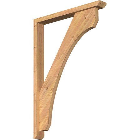 Ekena Millwork Legacy Slat Smooth Bracket w/ Offset Brace, Western Red Cedar, 3 1/2"W x 28"D x 40"H BKT0402X28X40LEC06SWR